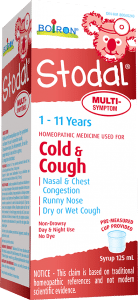 Children’s Stodal Multi-Symptom is a homeopathic medicine used for cold symptoms such as nasal congestion, runny nose, sneezing; minor sore throat, dry or wet cough, chest congestion.