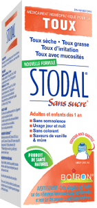Stodal® sans sucre est un sirop homéopathique pour pour la toux sèche ou la toux grasse, la toux d’irritation ou avec mucosités.