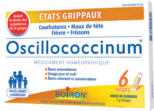 Oscillococcinum est un médicament homéopathique pour le soulagement des états grippaux: courbatures, maux de tête, fièvre et frissons.